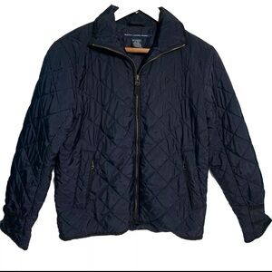 Ralph Lauren Womens Jacket Small Blue Quilted Puffer Equestrian Full Zip Sport.